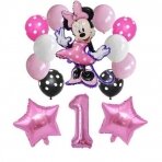 1 - ojo gimtadienio Minnie Mouse balionų rinkinys