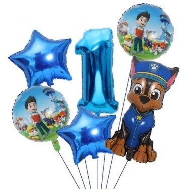 1 - ojo gimtadienio balionų rinkinys Paw Patrol