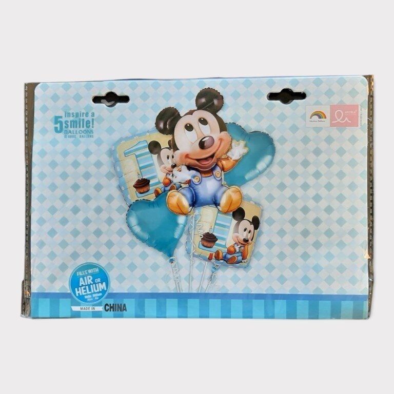 1 - ojo gimtadienio balionų rinkinys Mickey Mouse 1 - ojo gimtadienio balionų rinkinys Mickey Mouse