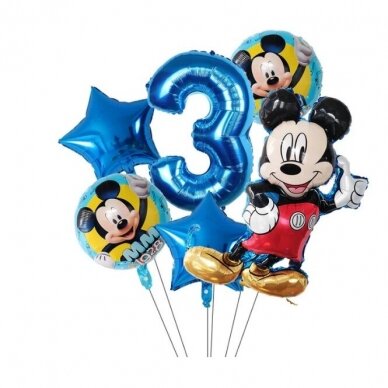 3 - ojo Mickey Mouse gimtadienio balionai
