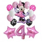 4 - ojo gimtadienio Minnie Mouse balionų rinkinys