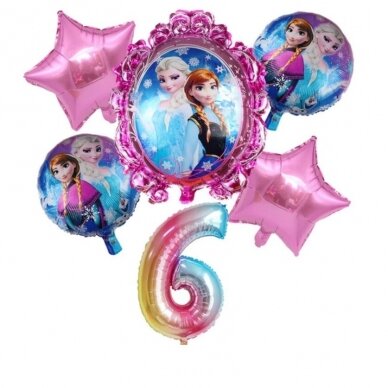 6 - ojo gimtadienio balionų rinkinys Princesė Elza ir Ana 6 - ojo gimtadienio balionų rinkinys Princesė Elza ir Ana