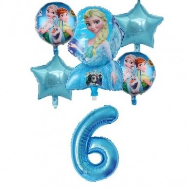 6 - ojo gimtadienio Frozen Elza balionų rinkinys