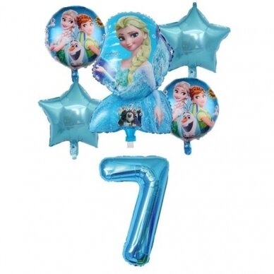 7 - ojo gimtadienio balionų rinkinys Princesė Elza ir Ana 7 - ojo gimtadienio balionų rinkinys Princesė Elza ir Ana