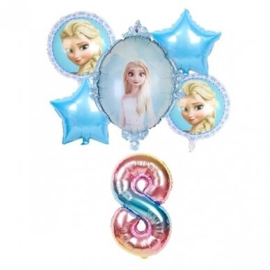 8 - ojo gimtadienio balionų rinkinys Princesė Elza 8 - ojo gimtadienio balionų rinkinys Princesė Elza