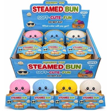 Antistresinis žaislas „Squishy Steamed Bun“ – Garinta bandelė siurprizas! Antistresinis žaislas „Squishy Steamed Bun“ – Garinta bandelė siurprizas!