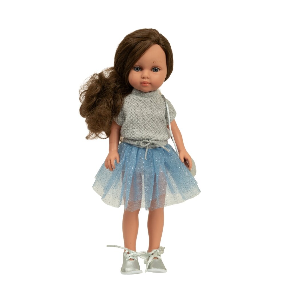 Arias lėlė mergaitė Carlota mėlynu sijonėliu, 36 cm Arias lėlė mergaitė Carlota mėlynu sijonėliu, 36 cm
