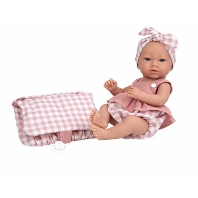 Arias lėlė su languotais, rožiniais rūbeliais, mergaitė, 38 cm Arias lėlė su languotais, rožiniais rūbeliais, mergaitė, 38 cm