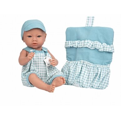 Arias lėlė su languotais, žydrais rūbeliais, berniukas, 38 cm Arias lėlė su languotais, žydrais rūbeliais, berniukas, 38 cm