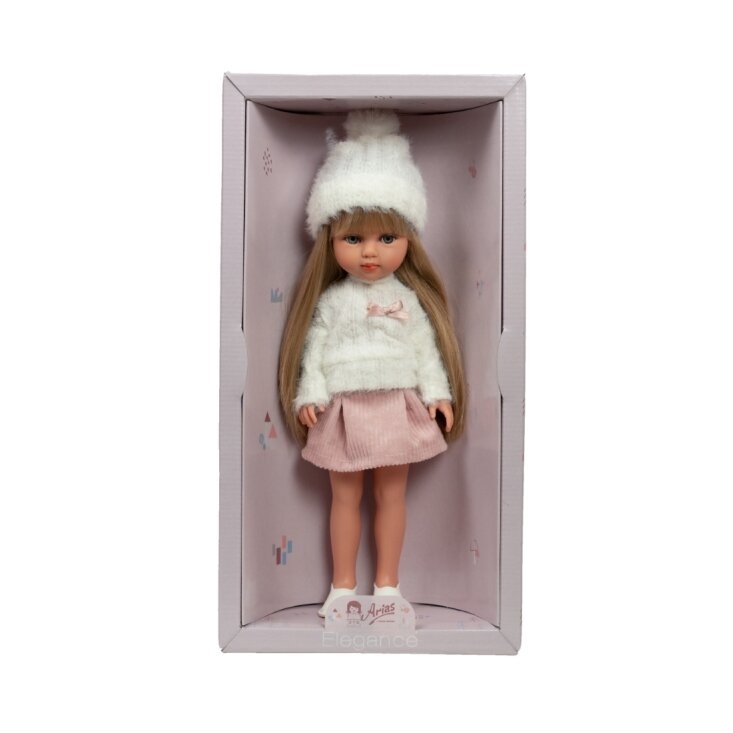 Arias lėlė mergaitė Carlota pūkuotu megztiniu, 36 cm 3
