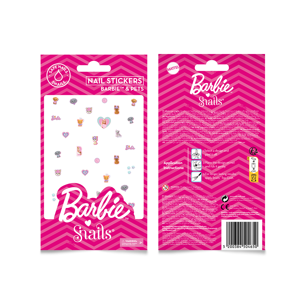 Barbie Snails nagų lipdukai, Barbie™ and Pets 1 Barbie Snails nagų lipdukai, Barbie™ and Pets 1