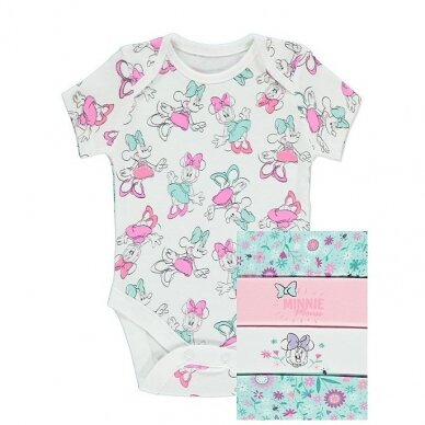 Bodžiukai trumpom rankovėm "Minnie Mouse", 5 vnt. Bodžiukai trumpom rankovėm "Minnie Mouse", 5 vnt.