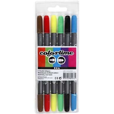 Creativ dvipusiai flomasteriai, 6 vnt. Creativ dvipusiai flomasteriai, 6 vnt.