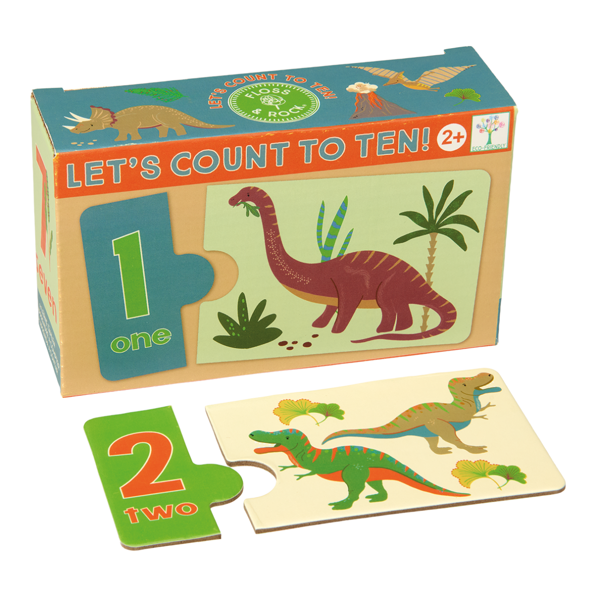 Edukacinis žaidimas-dėlionė Skaičiuok iki 10, Dinozaurai