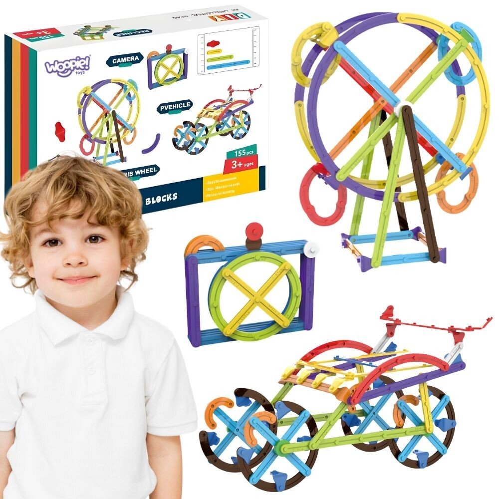 WOOPIE 3D Matematinės statybinės kaladėlės Didelis edukacinis rinkinys 155 dalių WOOPIE 3D Matematinės statybinės kaladėlės Didelis edukacinis rinkinys 155 dalių