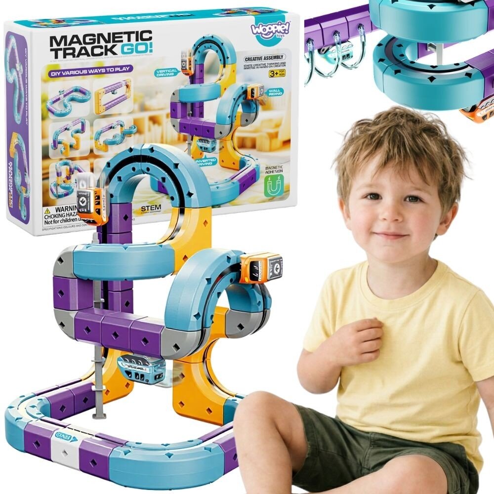 WOOPIE magnetinis traukinio bėgių konstruktorius su traukos efektu 54 vnt. WOOPIE magnetinis traukinio bėgių konstruktorius su traukos efektu 54 vnt.