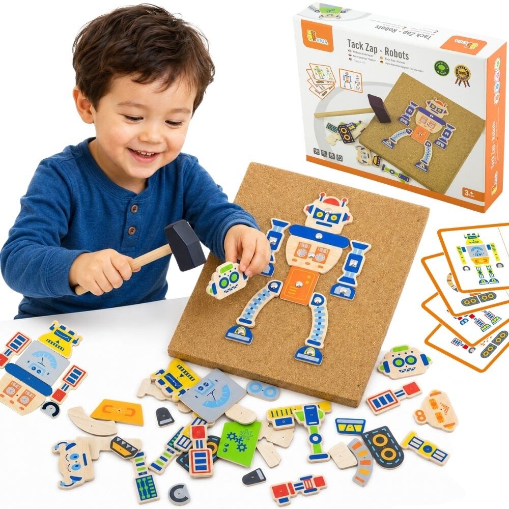VIGA medinė vinukų mozaika 45 dalių Montessori