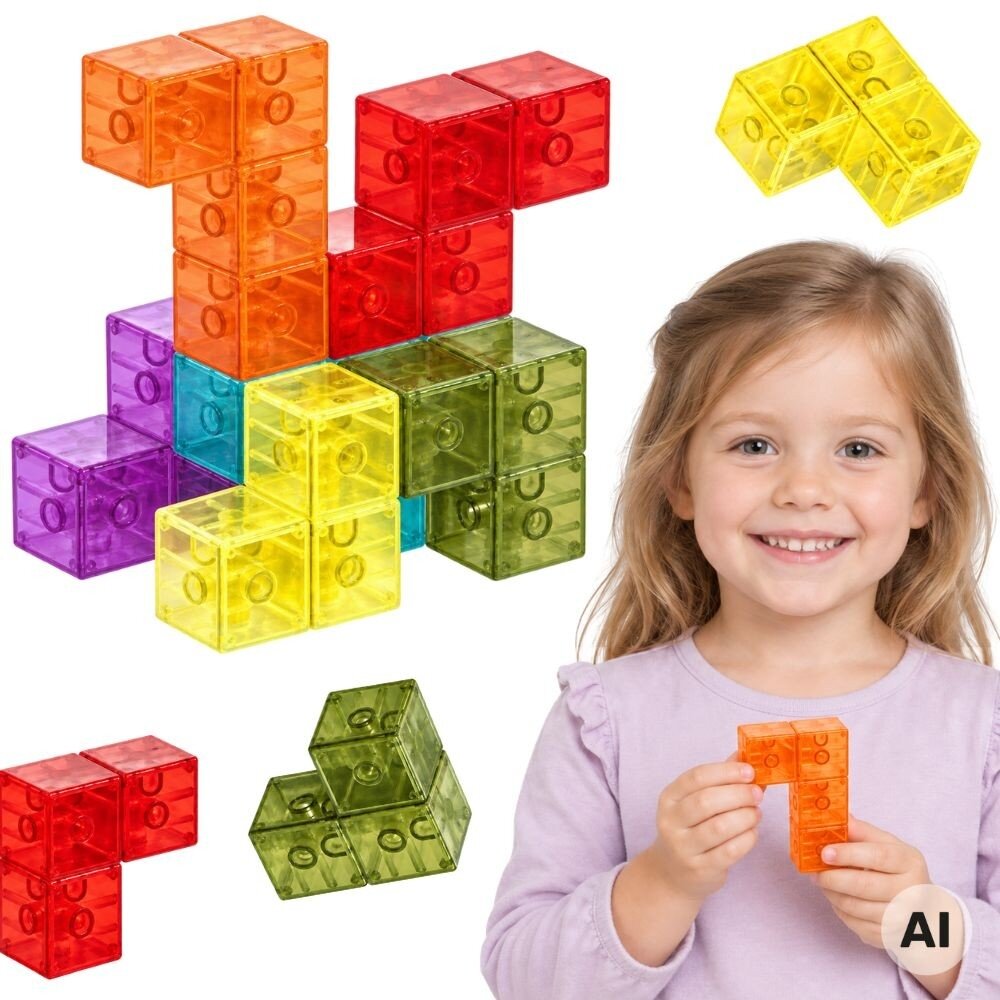 Woopie magnetinė Tetris 3D konstravimo dėlionė Woopie magnetinė Tetris 3D konstravimo dėlionė
