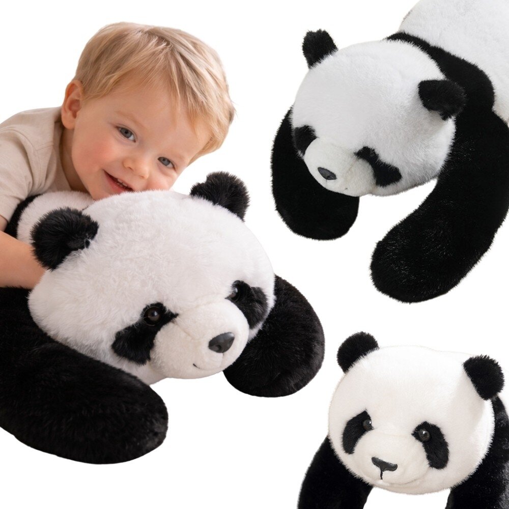 WOOPIE Panda antistresinis sensorinis svertinis pliušinis žaislas sunkus meškiukas apkabinimui 65cm 1500g WOOPIE Panda antistresinis sensorinis svertinis pliušinis žaislas sunkus meškiukas apkabinimui 65cm 1500g