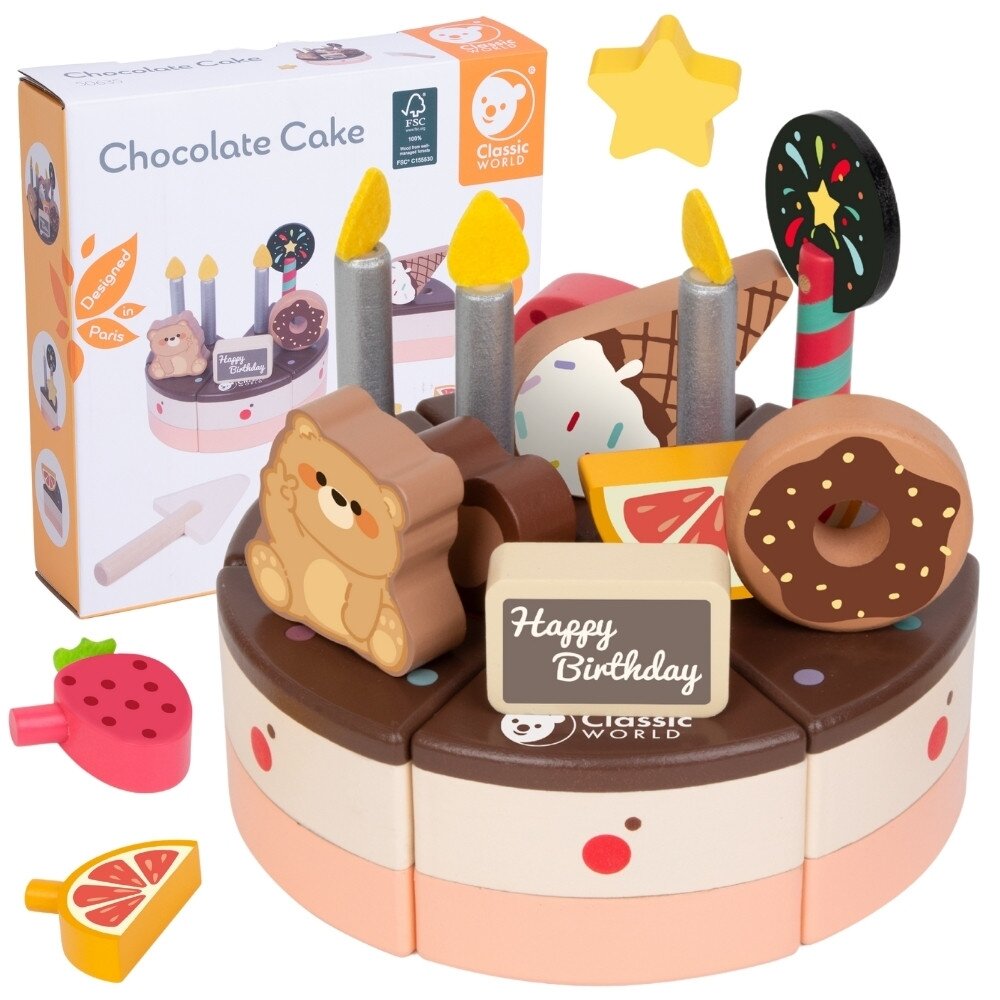 CLASSIC WORLD Medinis gimtadienio TORTAS PJAUSTYMUI 19 vnt.