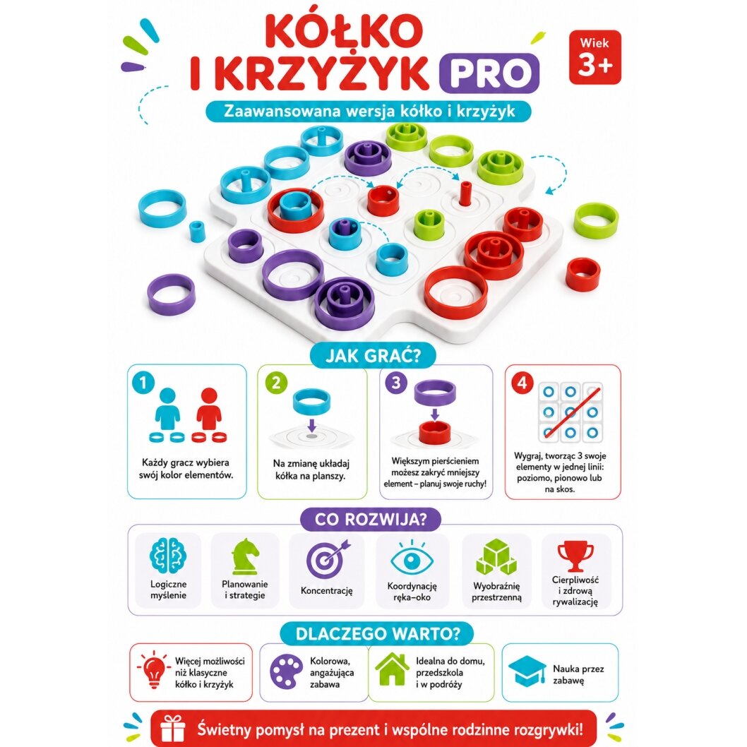 WOOPIE IQ logikos žaidimas strateginė smegenų treniruotė Kryžiukai-nuliukai 36 vnt. 6