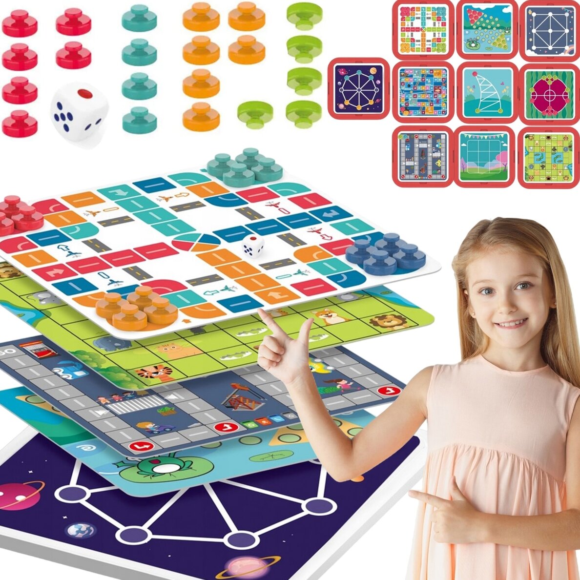 WOOPIE 10-in-1 loginių stalo žaidimų rinkinys