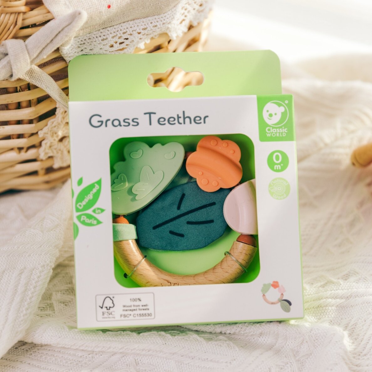 CLASSIC WORLD medinis sensorinis kramtukas ECO kūdikiams nuo 0 mėn. 7 CLASSIC WORLD medinis sensorinis kramtukas ECO kūdikiams nuo 0 mėn. 7