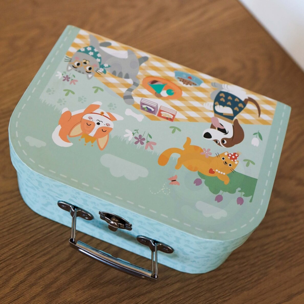 TOOKY TOY pikniko rinkinys maisto pjaustymui su „Velcro“ pusryčių rinkiniu 7
