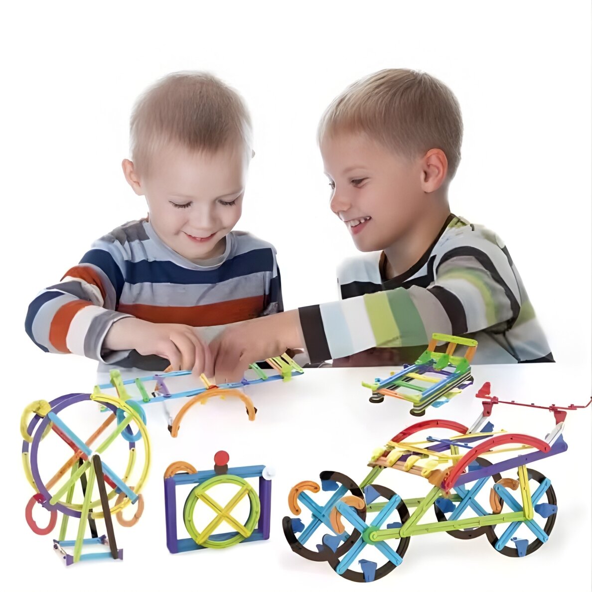 WOOPIE 3D Matematinės statybinės kaladėlės Didelis edukacinis rinkinys 155 dalių 1