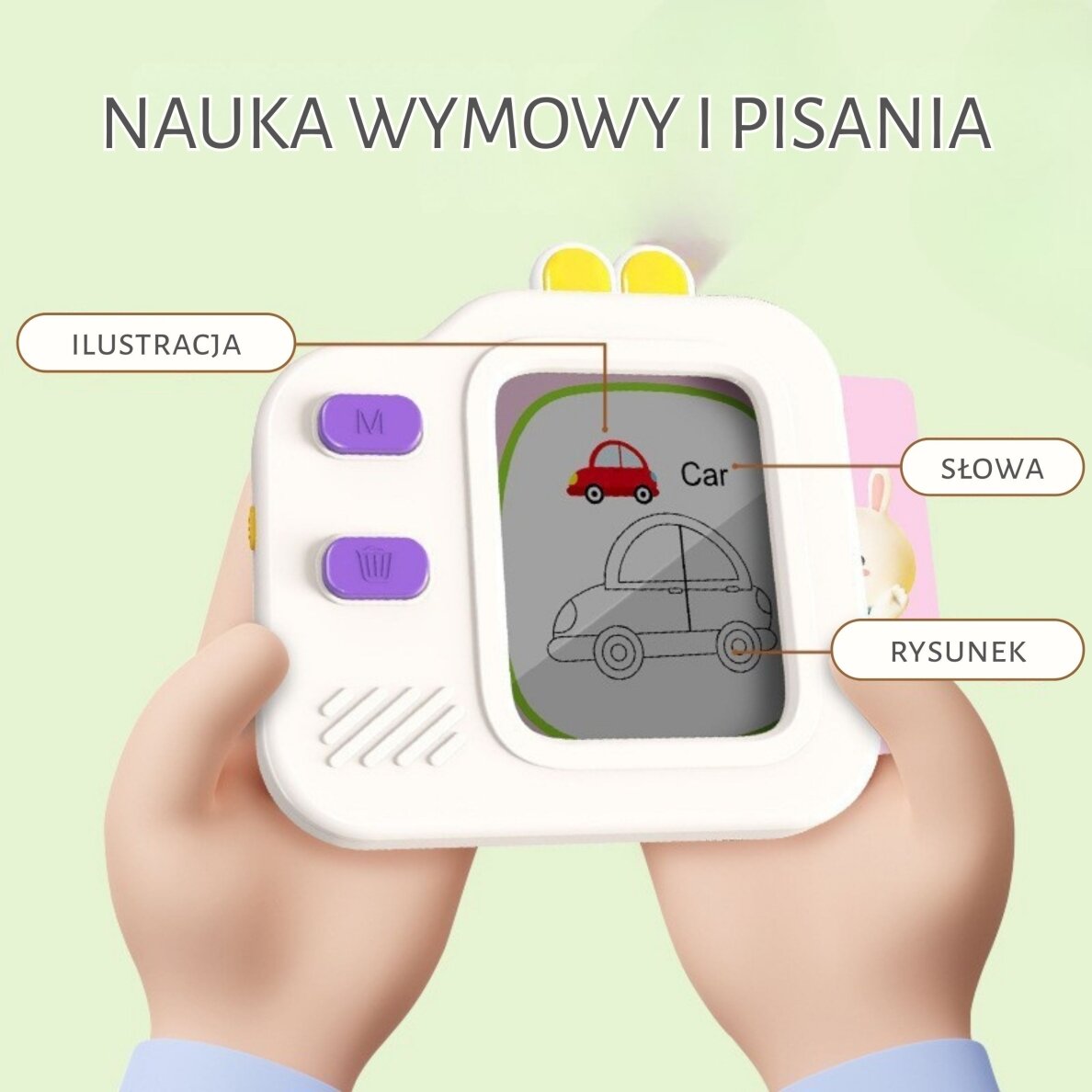 WOOPIE grafinė planšetė, eskizų bloknotas piešimo ir anglų kalbos mokymuisi, kortelių skaitytuvas, 120 vnt. 7