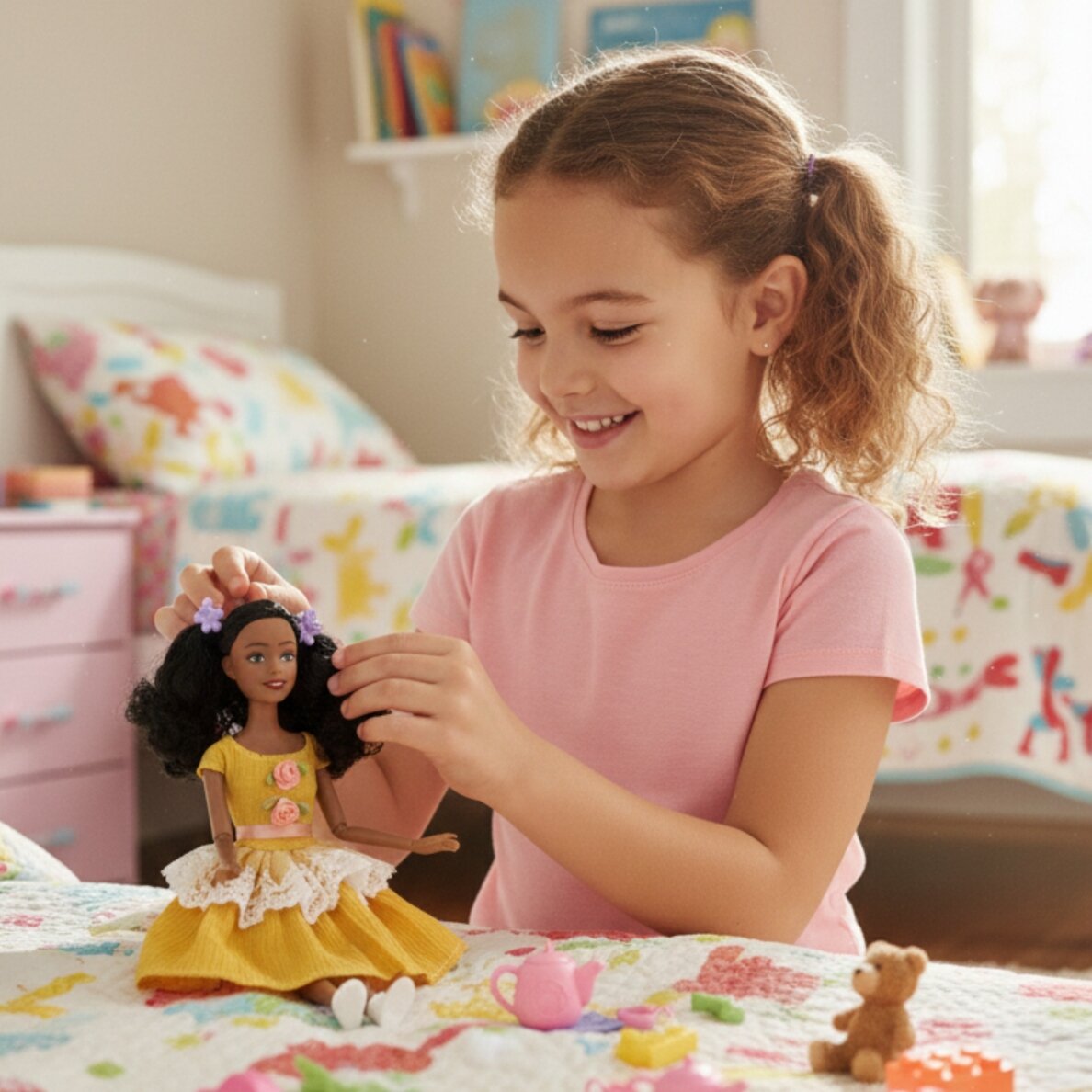 WOOPIE ROYAL lėlė Emi 32 cm madinga apranga ir gražūs juodi plaukai 1