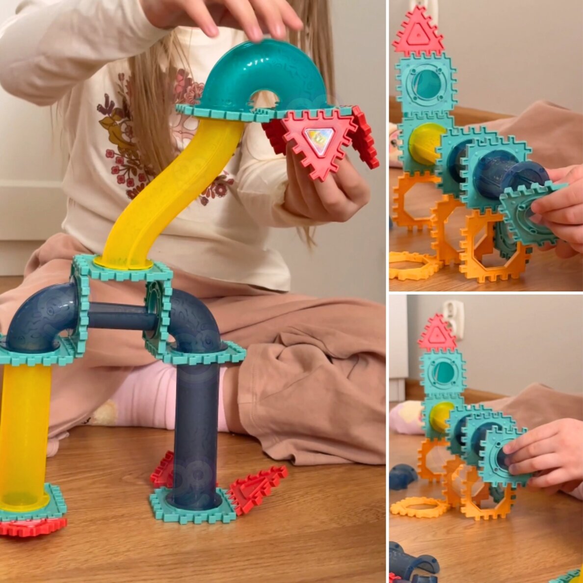 WOOPIE 3D konstravimo kaladėlių edukacinis rinkinys su kamuoliukų trasa 228 vnt. 4 WOOPIE 3D konstravimo kaladėlių edukacinis rinkinys su kamuoliukų trasa 228 vnt. 4
