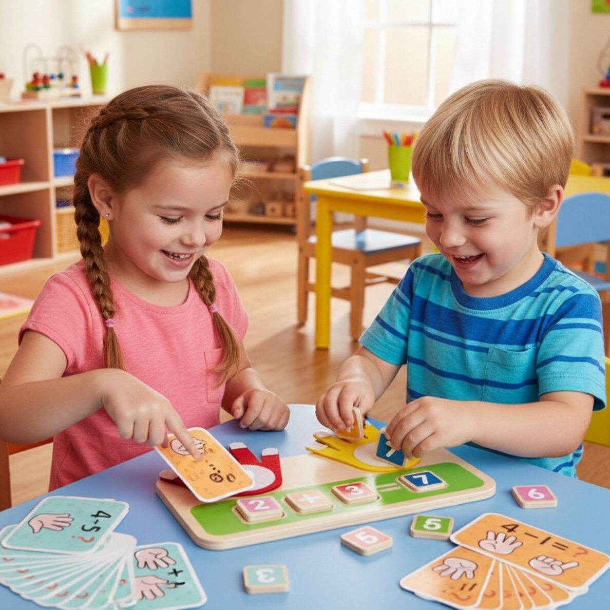 TOOKY TOY medinis edukacinis žaislas pirštų skaičiavimui, sudėčiai ir atimčiai mokytis 1