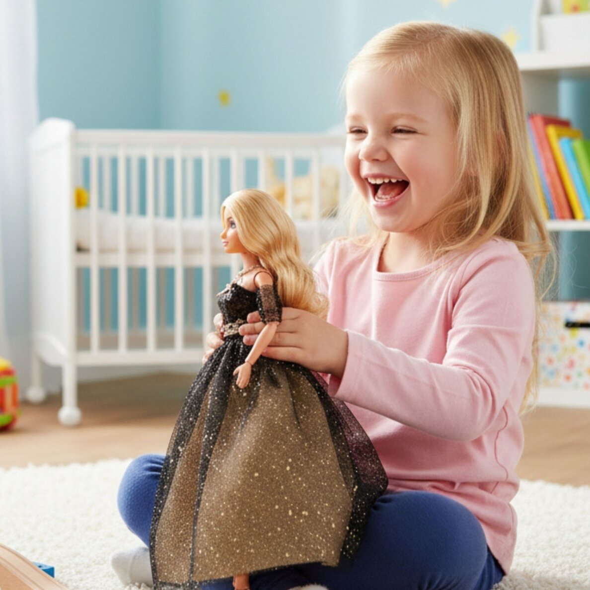 WOOPIE ROYAL Lily lėlė 30cm ilgais šviesiais plaukais juoda pokylių suknelė 1 WOOPIE ROYAL Lily lėlė 30cm ilgais šviesiais plaukais juoda pokylių suknelė 1