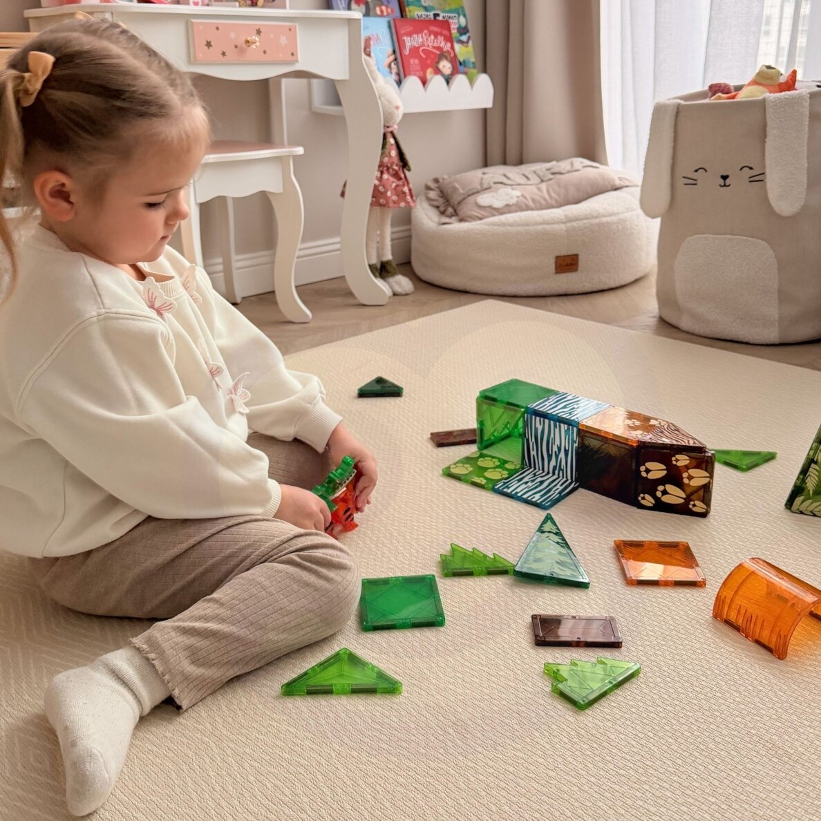 WOOPIE magnetiniai konstrukciniai blokeliai 3D edukacinis rinkinys Džiunglių gyvūnai 45 vnt. 2 WOOPIE magnetiniai konstrukciniai blokeliai 3D edukacinis rinkinys Džiunglių gyvūnai 45 vnt. 2