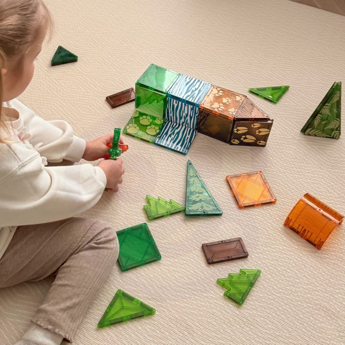 WOOPIE magnetiniai konstrukciniai blokeliai 3D edukacinis rinkinys Džiunglių gyvūnai 45 vnt. 4