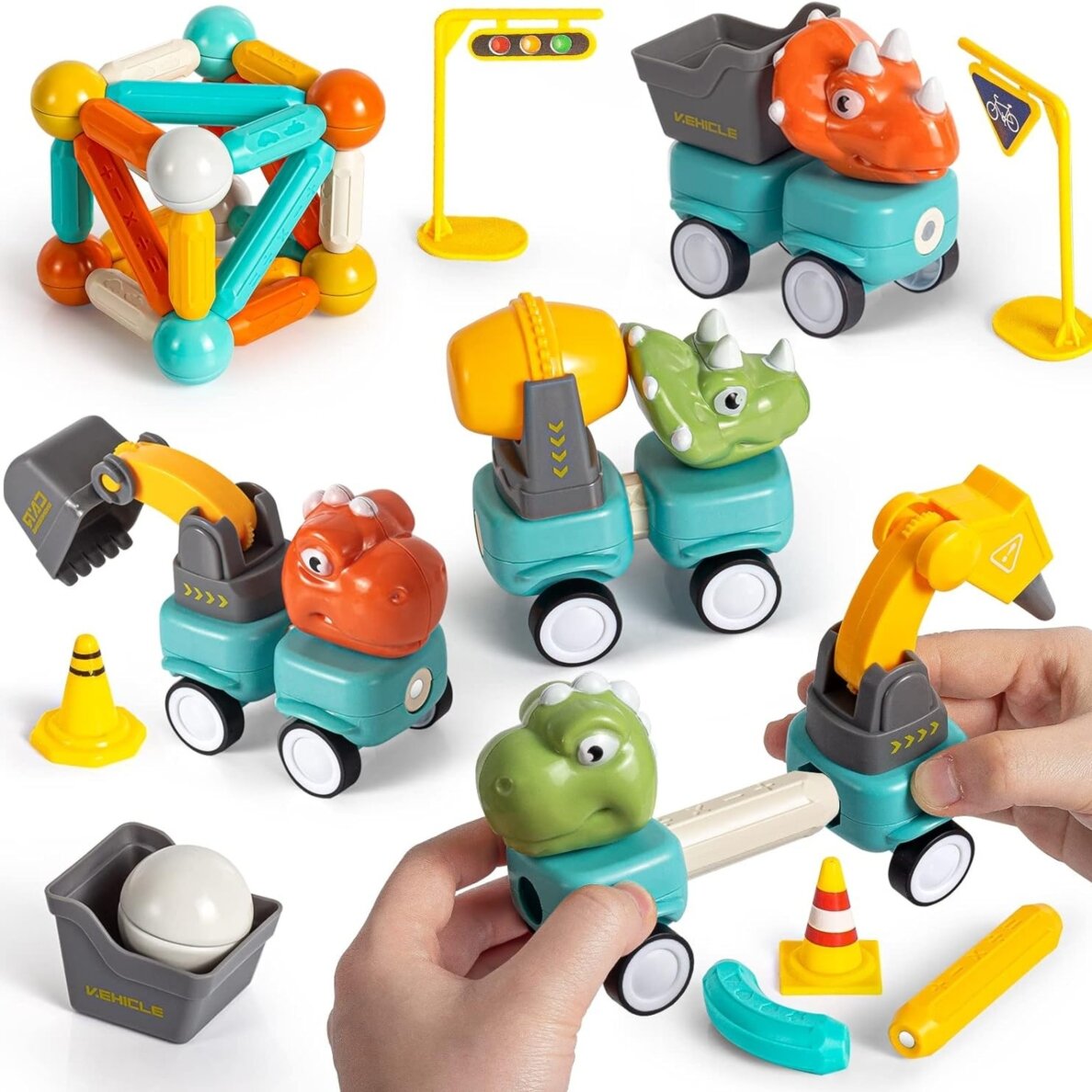 WOOPIE magnetiniai konstravimo blokeliai Dinozaurai 84 vnt. 12 WOOPIE magnetiniai konstravimo blokeliai Dinozaurai 84 vnt. 12