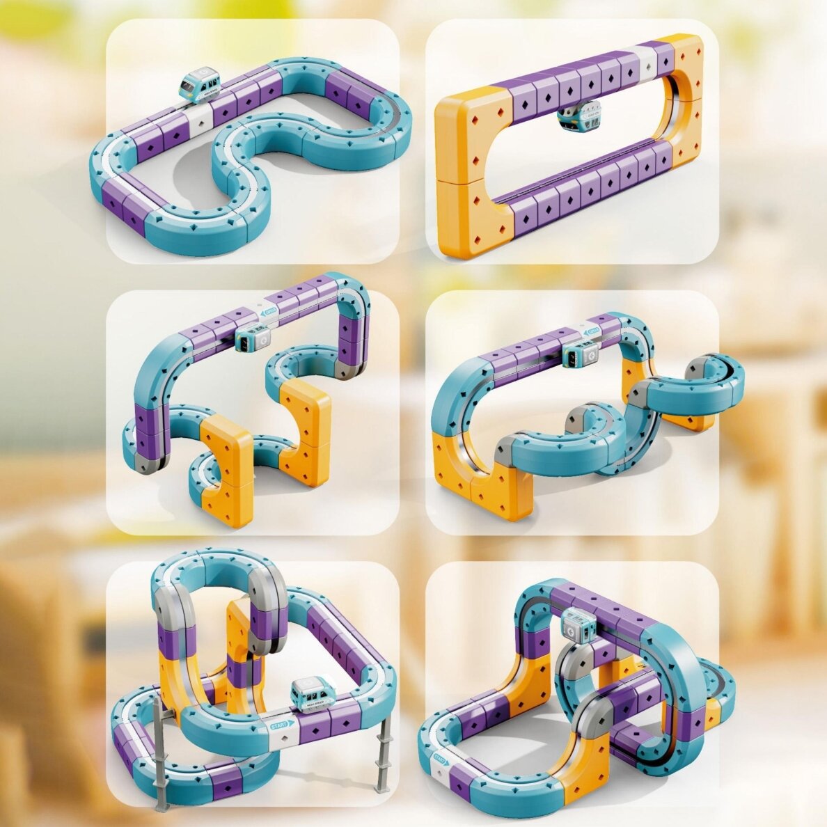 WOOPIE magnetinis traukinio bėgių konstruktorius su traukos efektu 54 vnt. 3 WOOPIE magnetinis traukinio bėgių konstruktorius su traukos efektu 54 vnt. 3