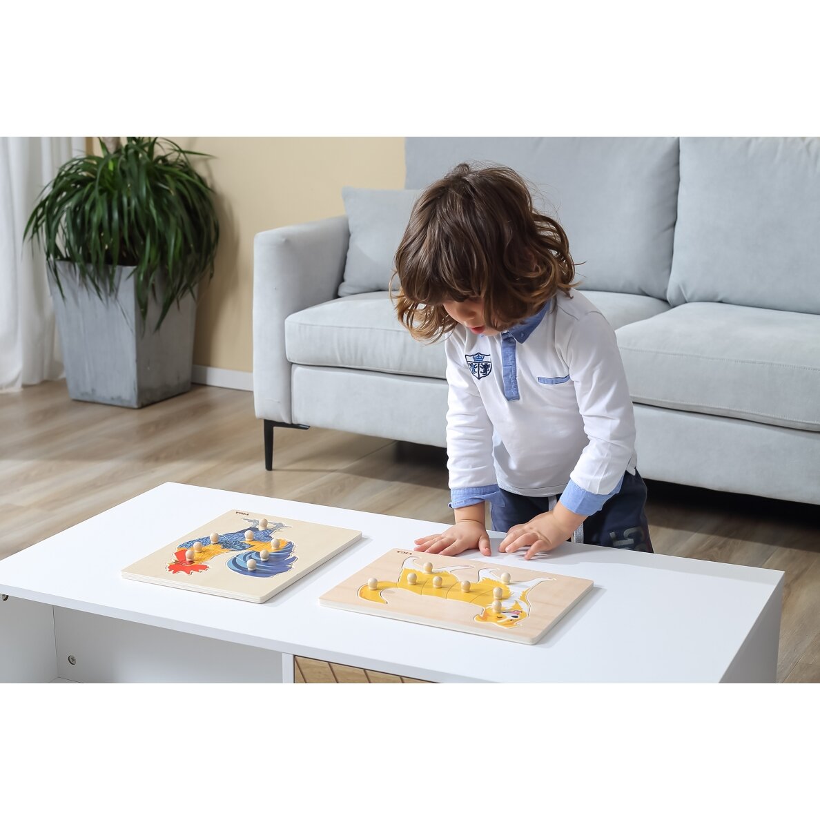 VIGA medinė Montessori dėlionė „Gaidys“ su smeigtukais 5