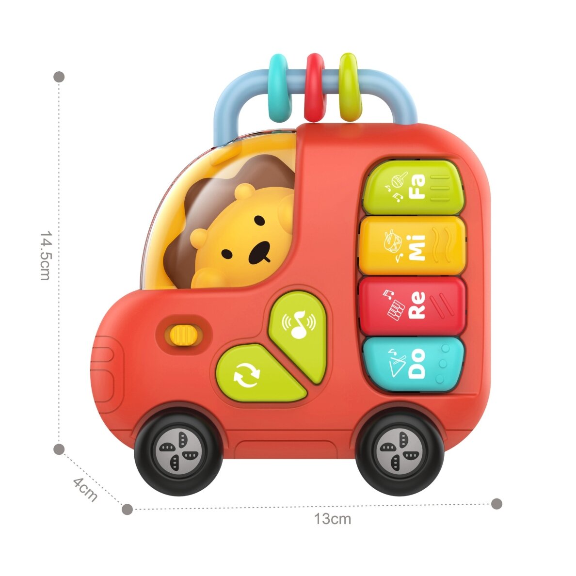 WOOPIE BABY interaktyvus pianinas autobusas su liūtu, muzikiniai vargonų garsai, šviesos 18m 4