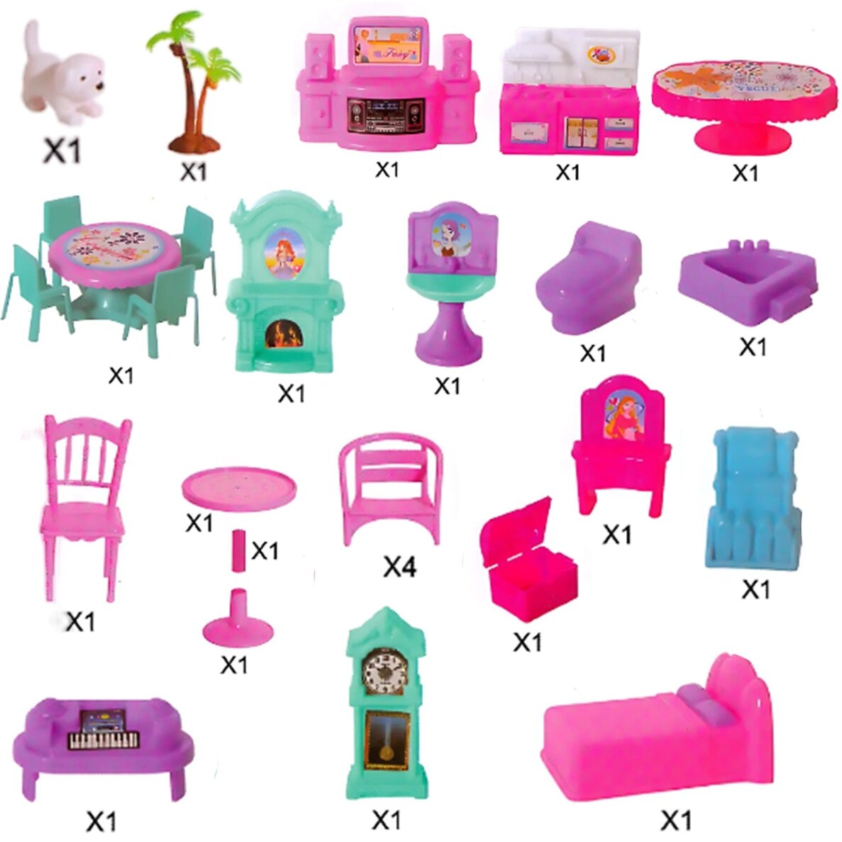 WOOPIE ponių lėlių namelis PONY FANTASY VILLA 120 vnt. 7 WOOPIE ponių lėlių namelis PONY FANTASY VILLA 120 vnt. 7
