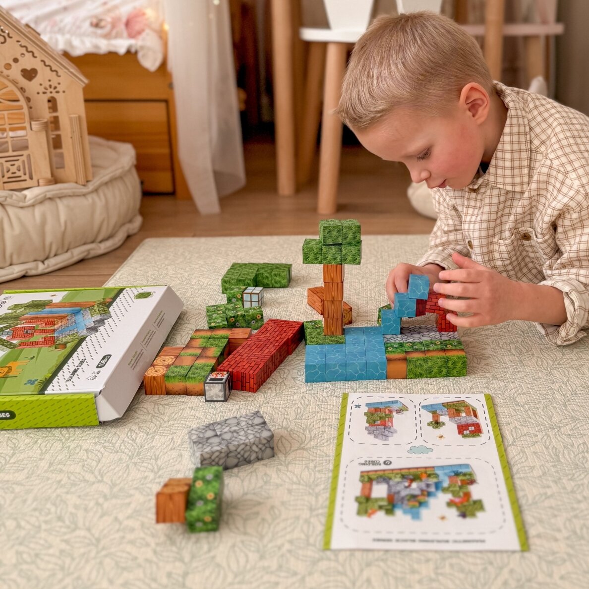 WOOPIE magnetinės konstrukcinės kaladėlės World of Blocks 108 vnt. 1