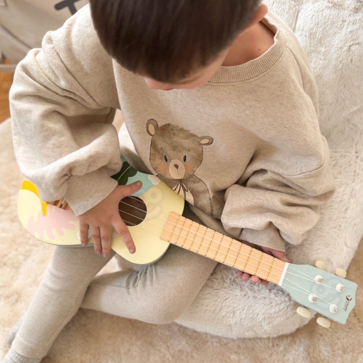 CLASSIC WORLD medinė ukulelė gitara vaikams mėlyna 3