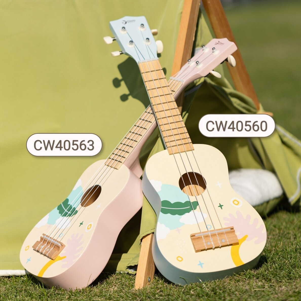 CLASSIC WORLD medinė ukulelė gitara vaikams mėlyna 6