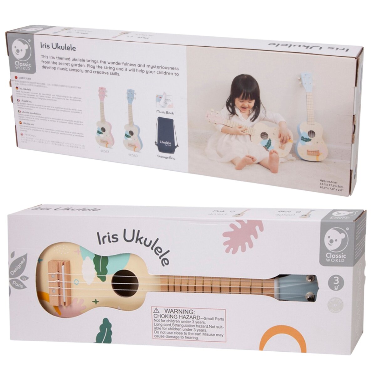 CLASSIC WORLD medinė ukulelė gitara vaikams mėlyna 11 CLASSIC WORLD medinė ukulelė gitara vaikams mėlyna 11