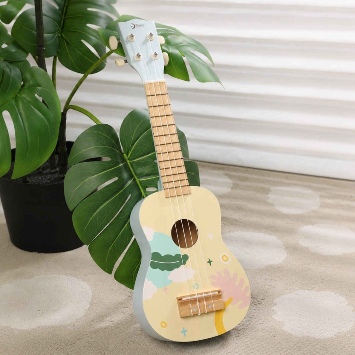 CLASSIC WORLD medinė ukulelė gitara vaikams mėlyna 8
