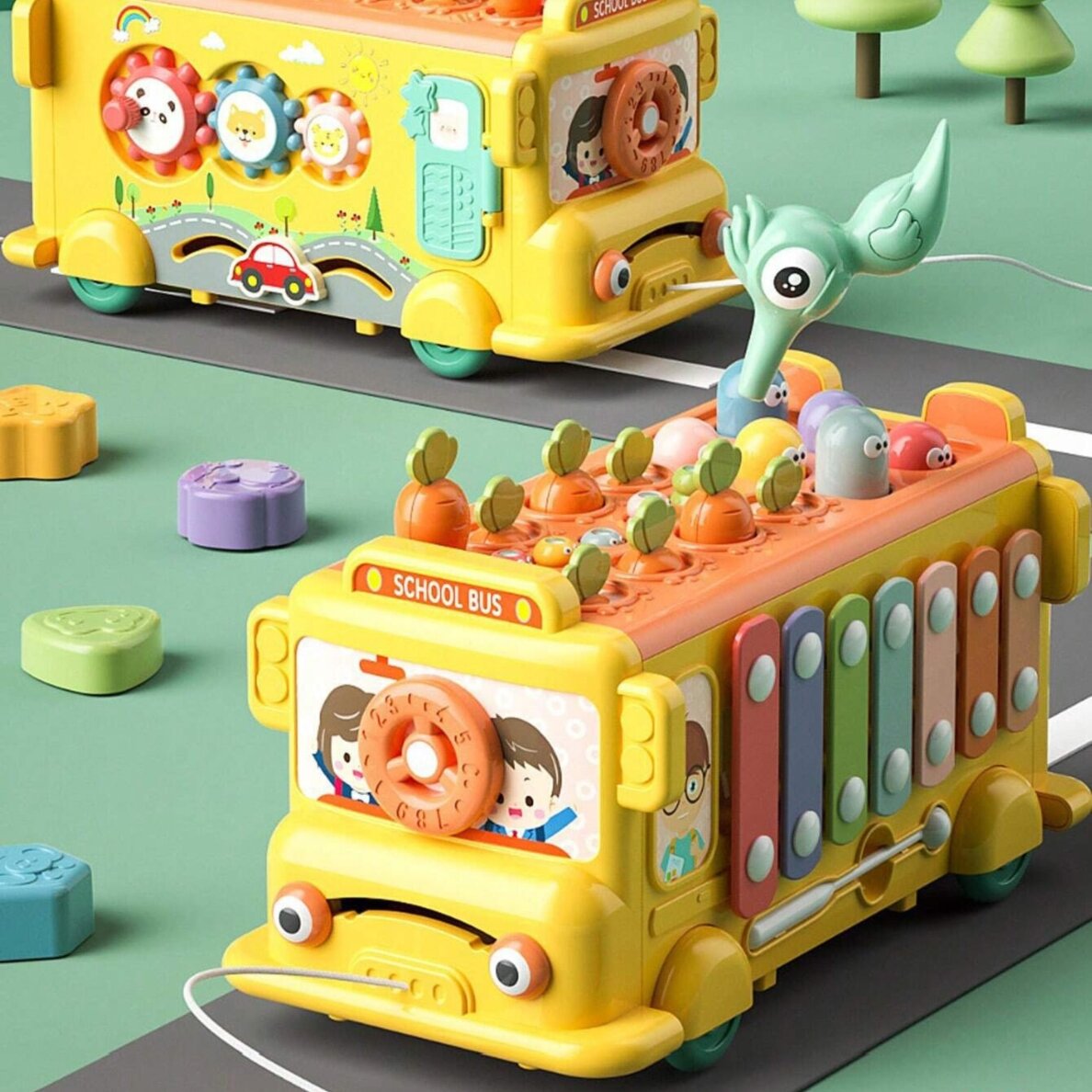 WOOPIE BABY Interaktyvus Montessori edukacinis autobusiukas 6 in 1 Plaktukas, cimbolai +18 m. 6 WOOPIE BABY Interaktyvus Montessori edukacinis autobusiukas 6 in 1 Plaktukas, cimbolai +18 m. 6