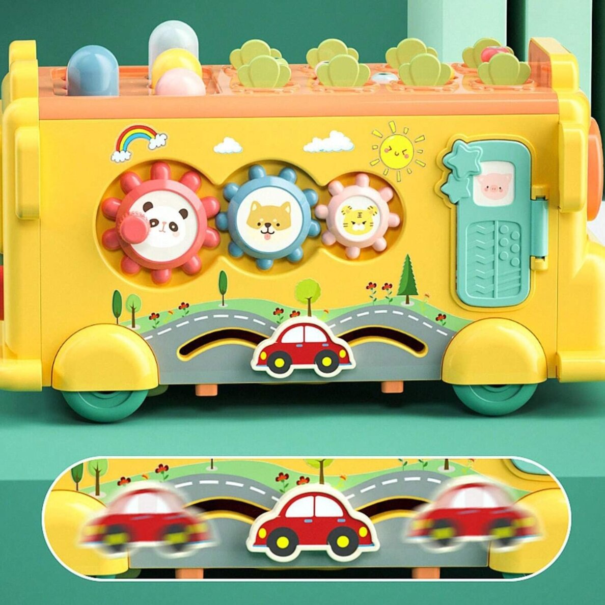 WOOPIE BABY Interaktyvus Montessori edukacinis autobusiukas 6 in 1 Plaktukas, cimbolai +18 m. 8 WOOPIE BABY Interaktyvus Montessori edukacinis autobusiukas 6 in 1 Plaktukas, cimbolai +18 m. 8