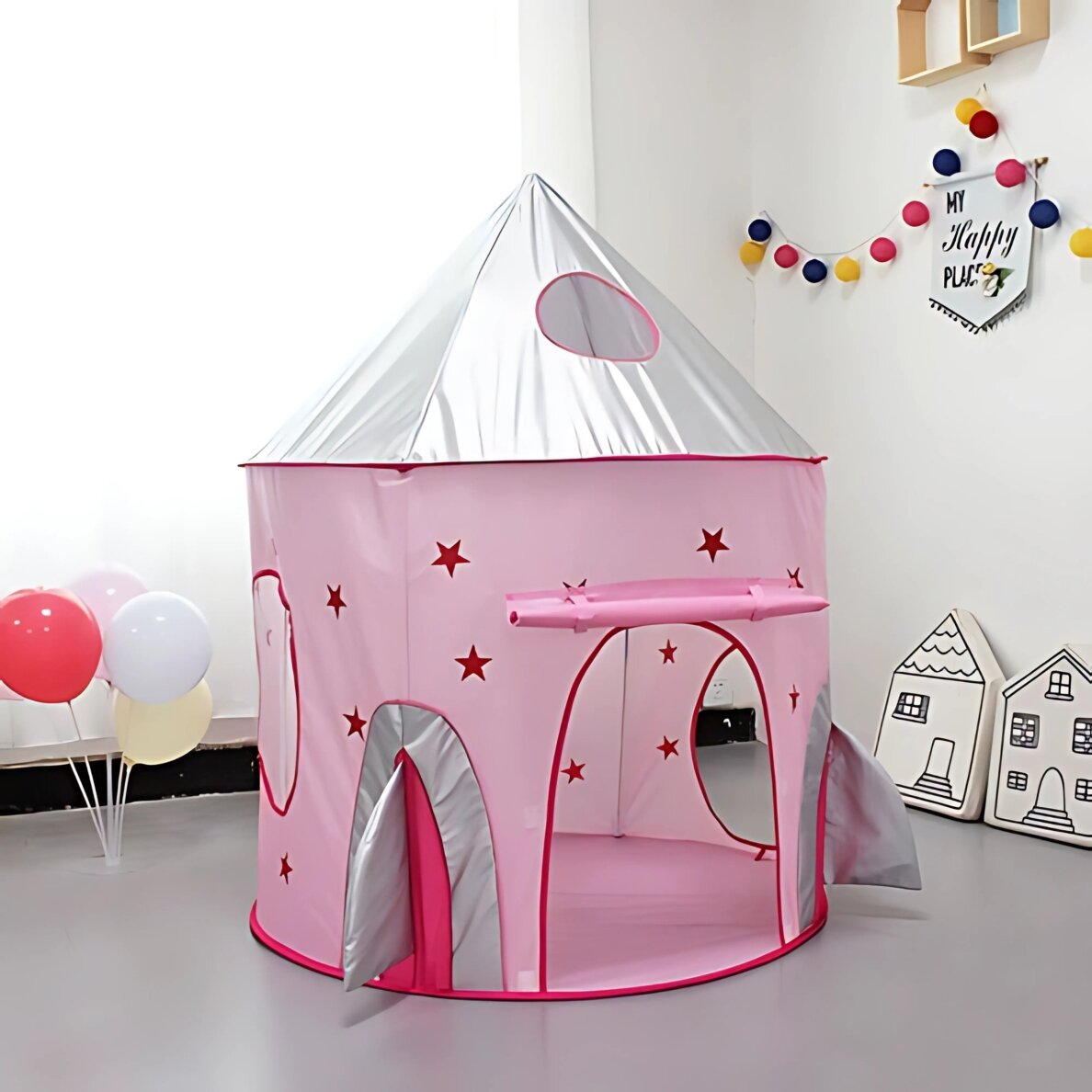 WOOPIE 3-in-1 Palapinė Princesės Rūmai XXL Namas Tunelis Sausas Baseinas 8