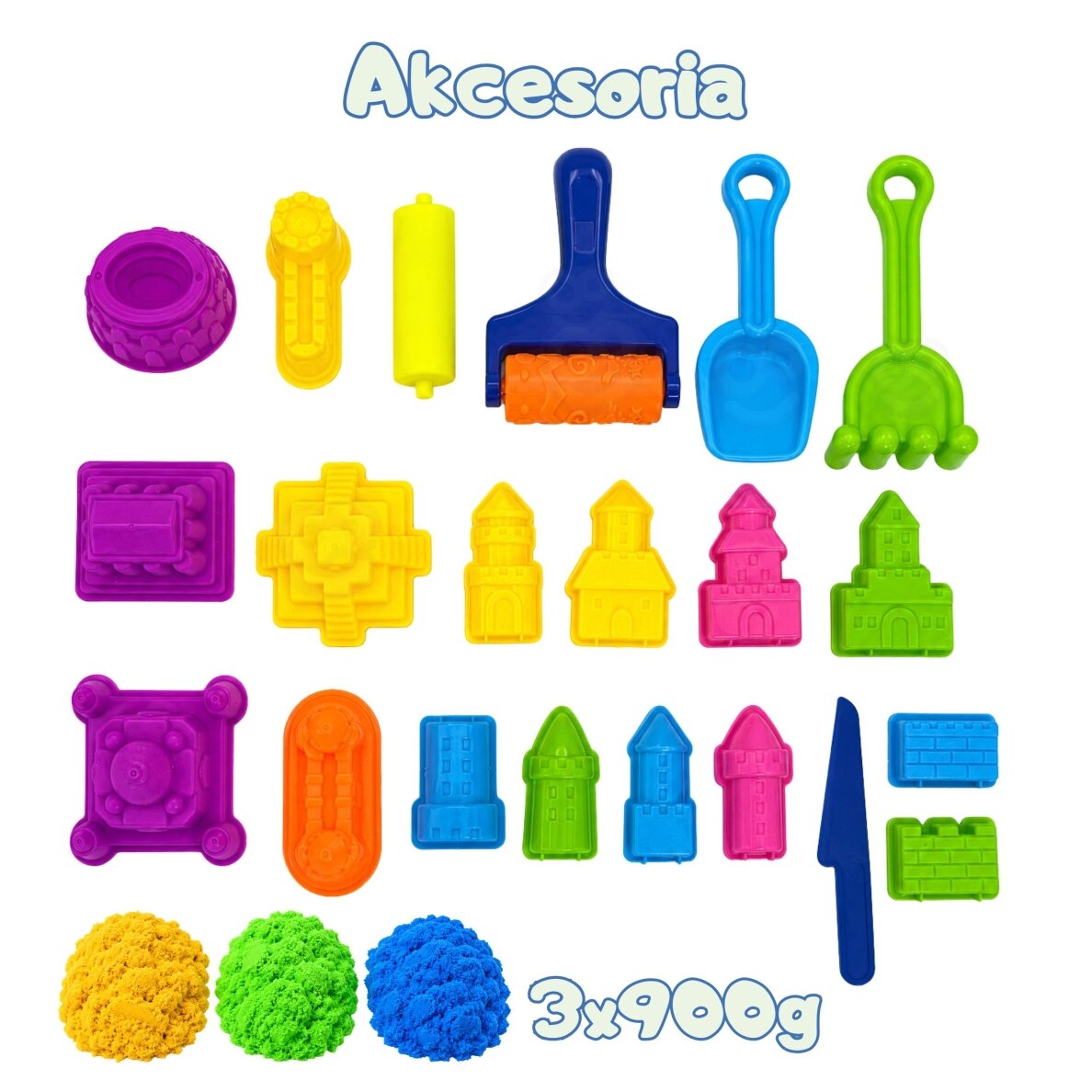 WOOPIE Kinetinio smėlio „Magic Castle“ rinkinys 22 vnt. lagamine 10 WOOPIE Kinetinio smėlio „Magic Castle“ rinkinys 22 vnt. lagamine 10